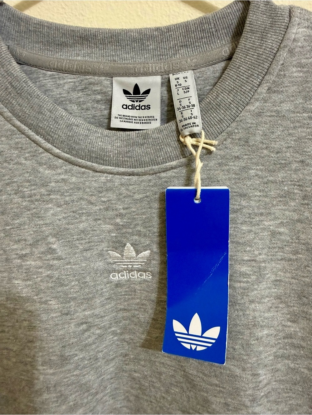 Adidas Women’s Oversized Crewneck Sweater in Light Gray - Picture 4 of 5